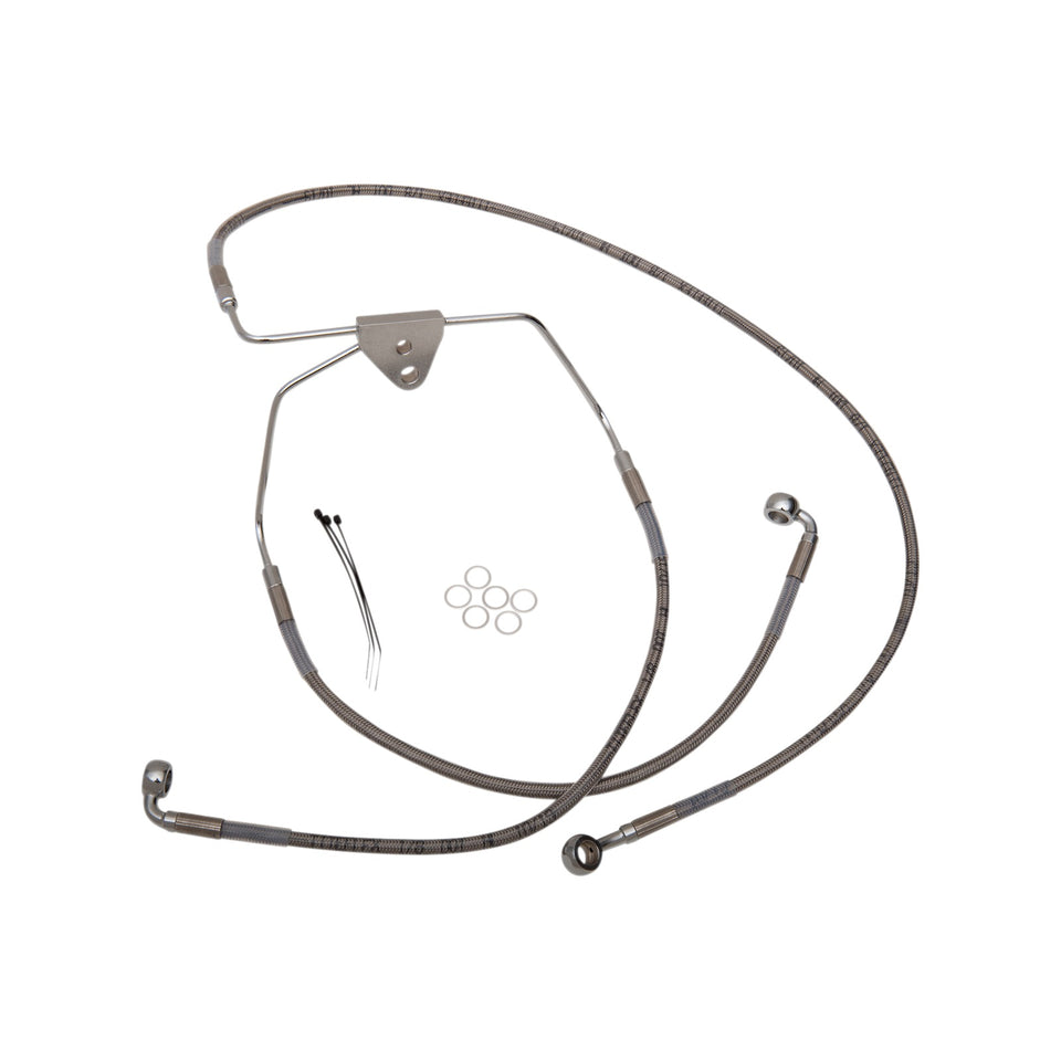 DRAG SPECIALTIES - BRAKE LINE - FRONT - +8" - TOURING - STAINLESS STEEL