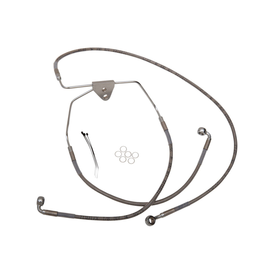 DRAG SPECIALTIES - BRAKE LINE - FRONT - +8" - TOURING - STAINLESS STEEL