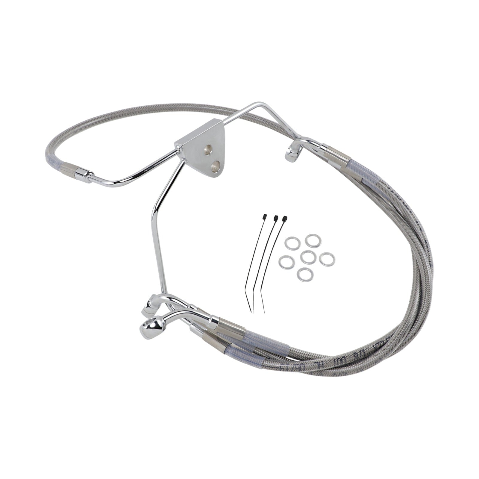 DRAG SPECIALTIES - BRAKE LINE - FRONT - +4" - TOURING - STAINLESS STEEL