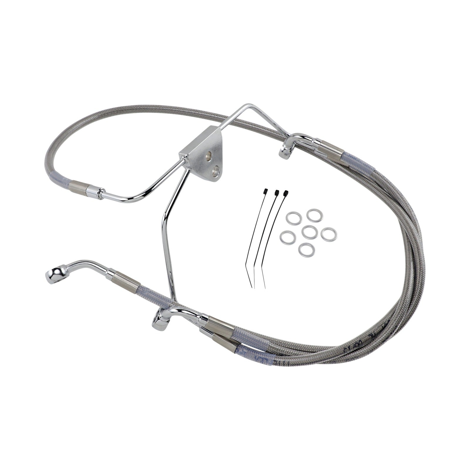 DRAG SPECIALTIES - BRAKE LINE - FRONT - +8" - TOURING - STAINLESS STEEL
