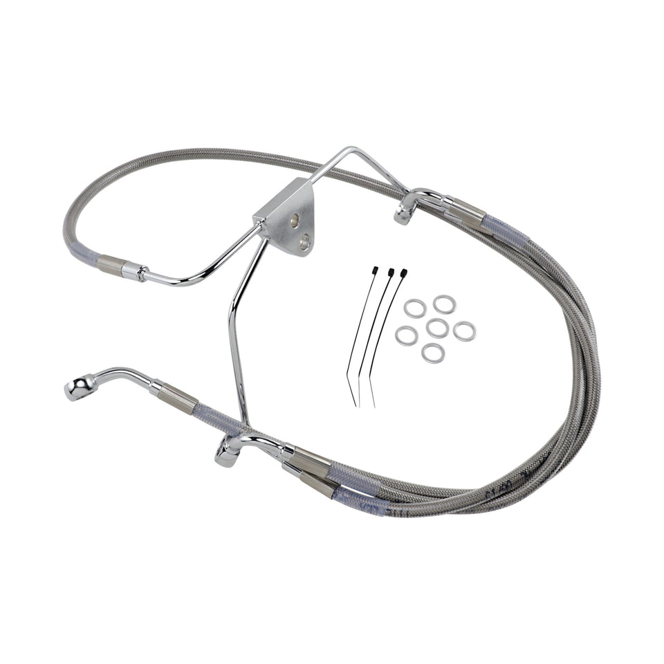 DRAG SPECIALTIES - BRAKE LINE - FRONT - +8" - TOURING - STAINLESS STEEL
