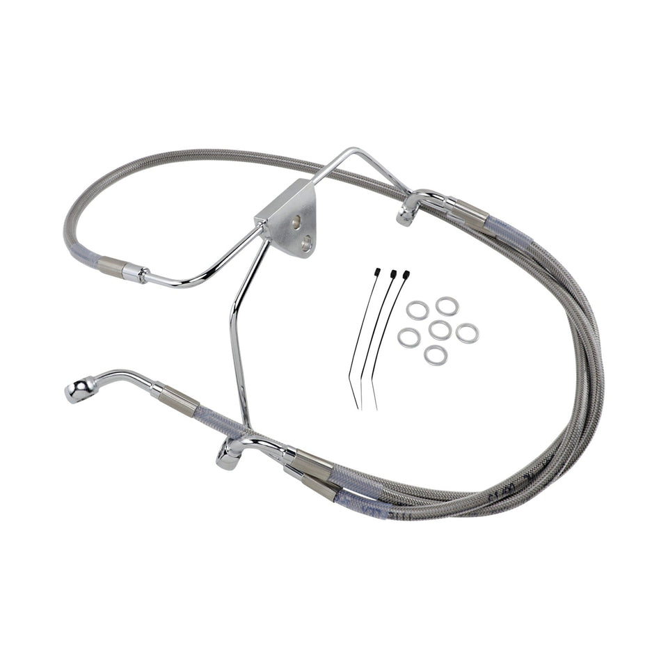 DRAG SPECIALTIES - BRAKE LINE - FRONT - +8" - TOURING - STAINLESS STEEL
