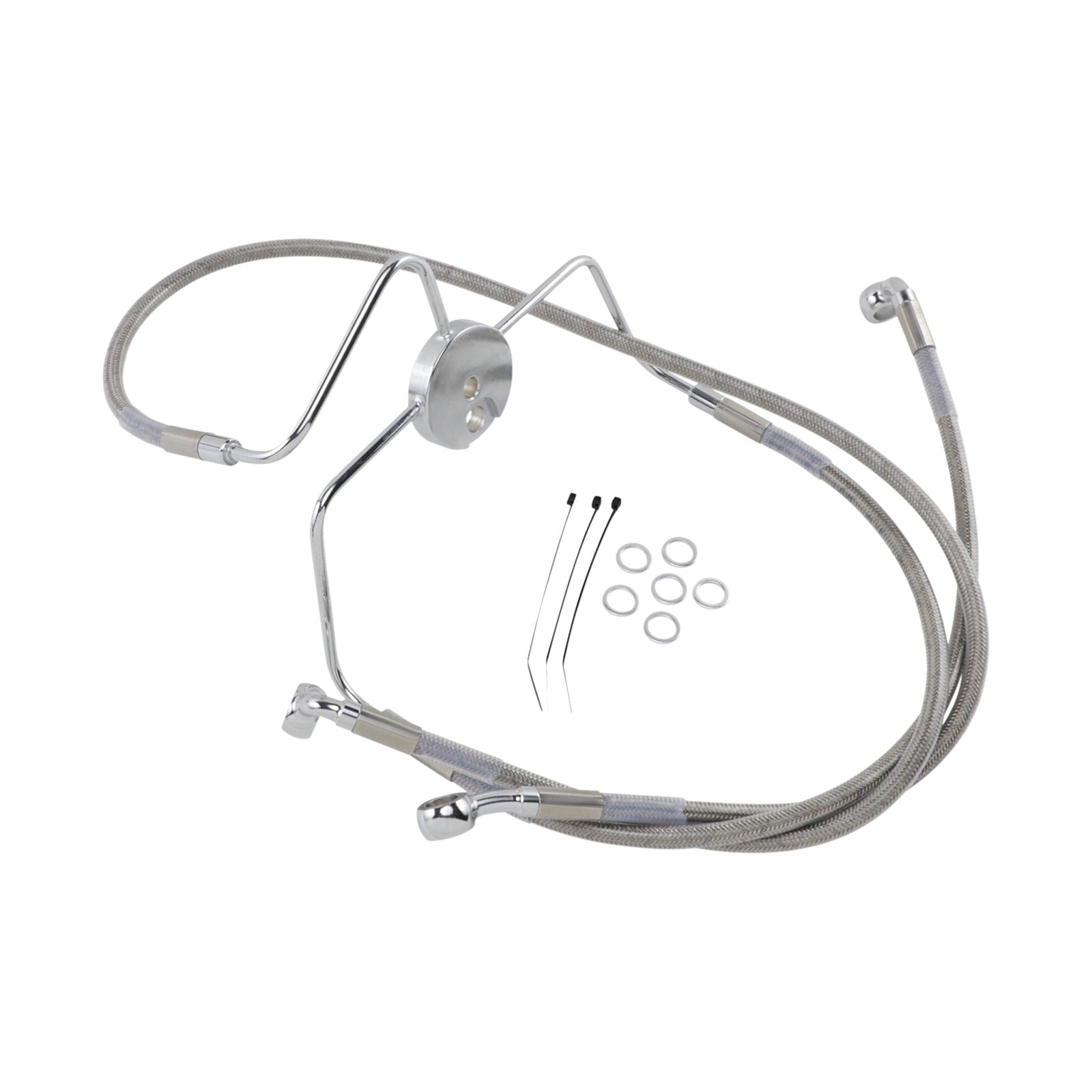 DRAG SPECIALTIES - BRAKE LINE - FRONT - +4" - STAINLESS STEEL