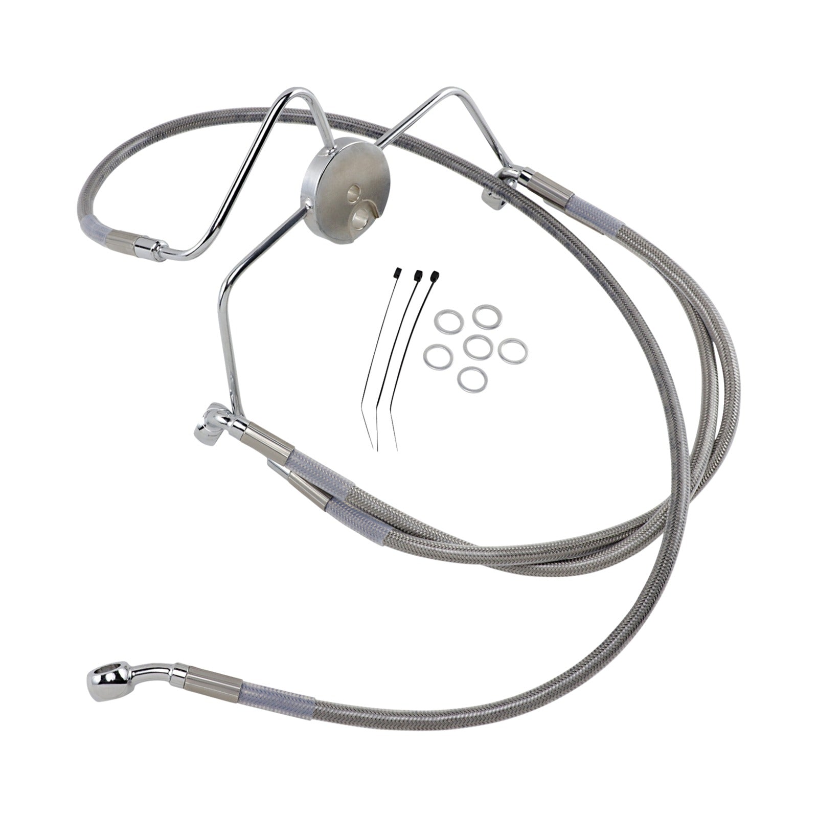 DRAG SPECIALTIES - BRAKE LINE - FRONT - +6" - STAINLESS STEEL