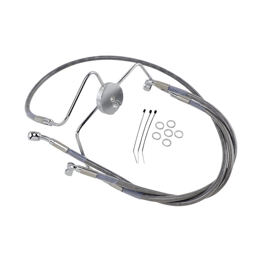 DRAG SPECIALTIES - BRAKE LINE - FRONT - +10" - STAINLESS STEEL