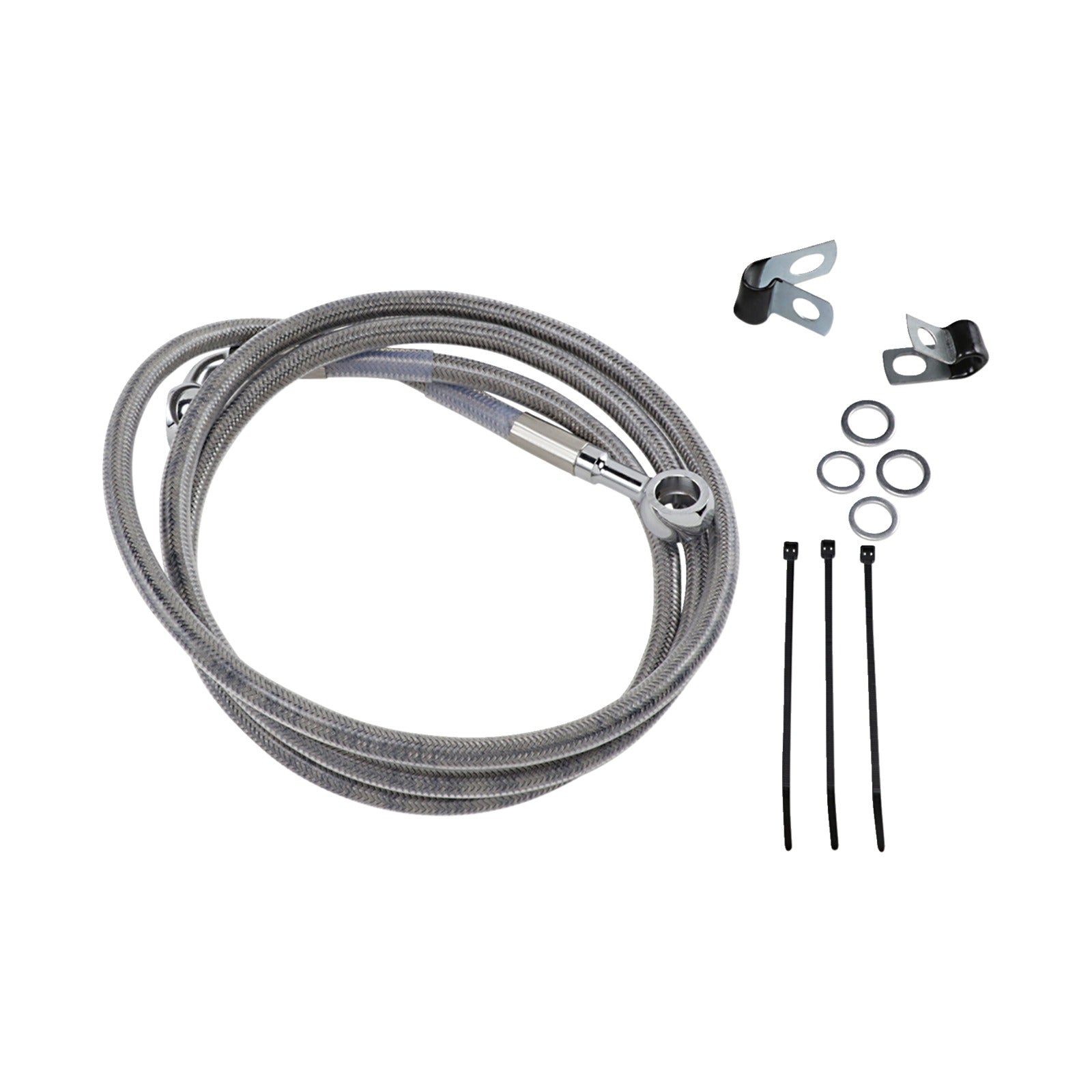 DRAG SPECIALTIES - BRAKE LINE - FRONT - +8" - STAINLESS STEEL