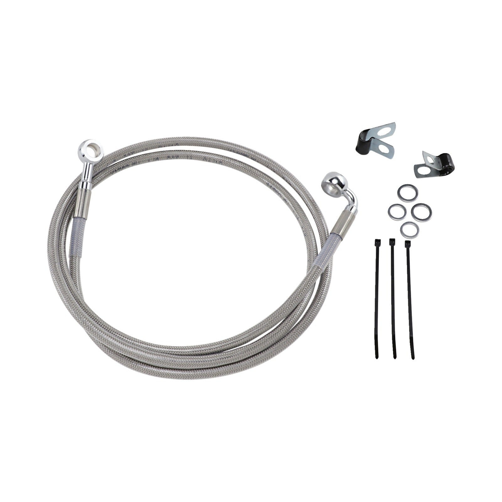 DRAG SPECIALTIES - BRAKE LINE - FRONT - +10" - STAINLESS STEEL