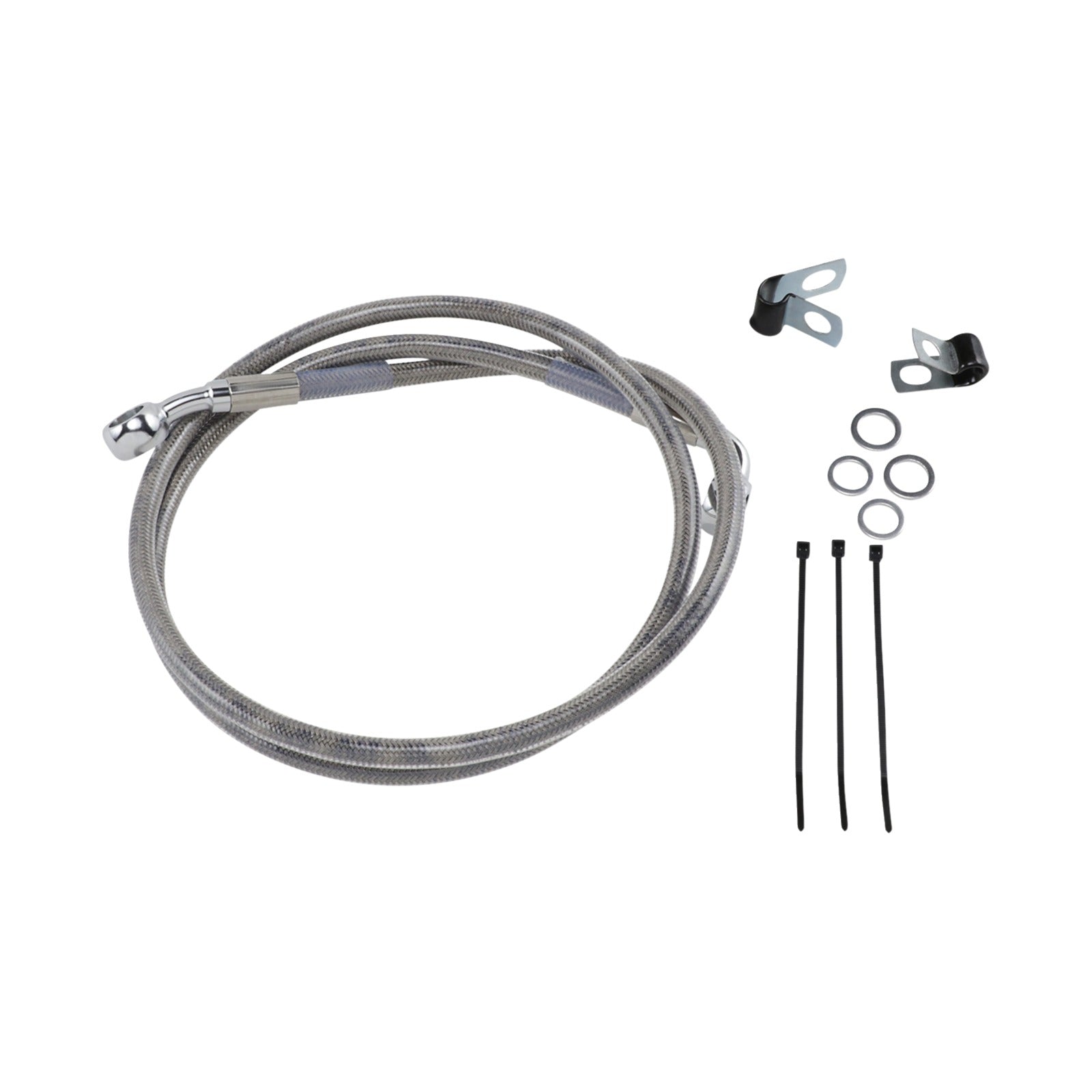 DRAG SPECIALTIES - BRAKE LINE - FRONT - +2" - STAINLESS STEEL