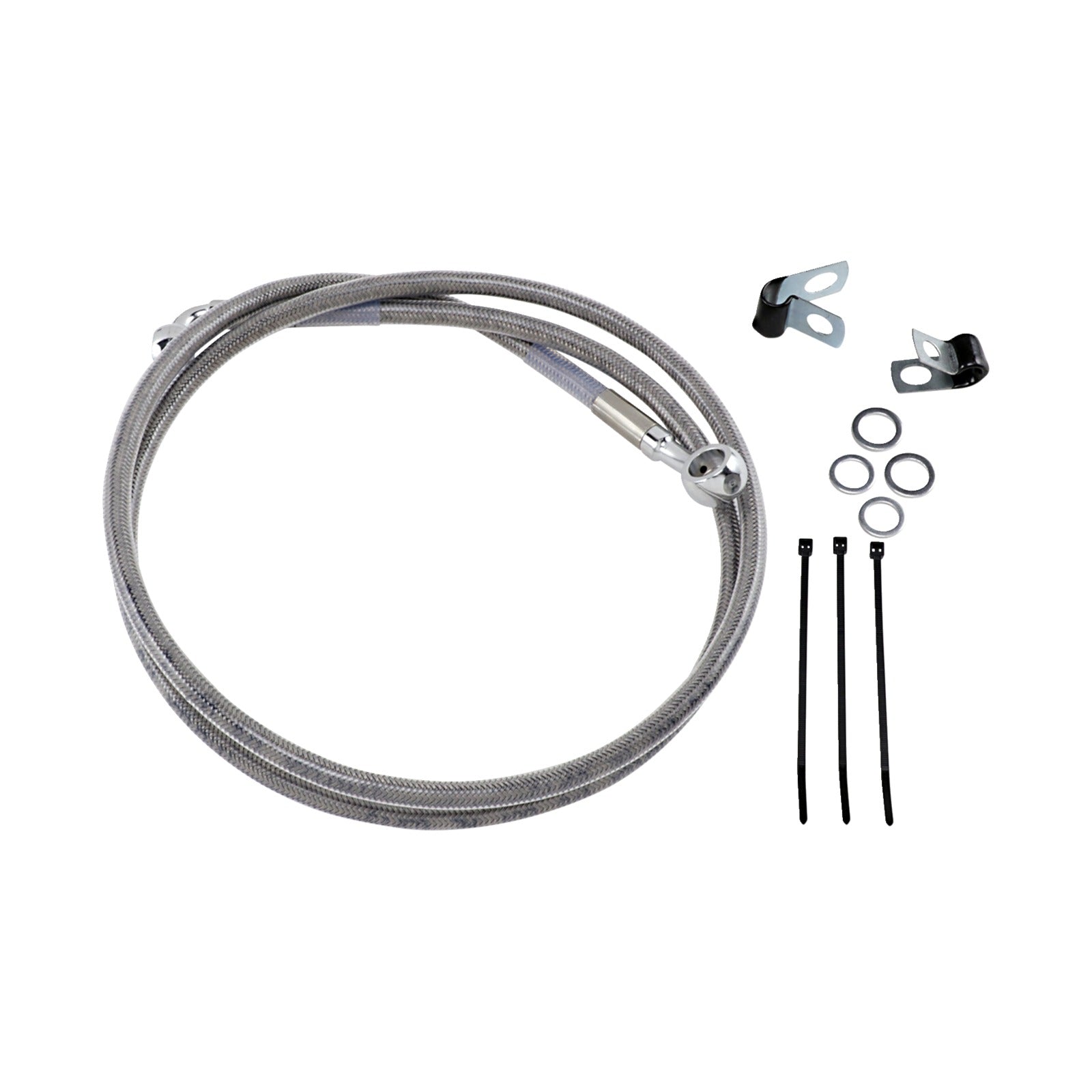 DRAG SPECIALTIES - BRAKE LINE - FRONT - +8" - STAINLESS STEEL