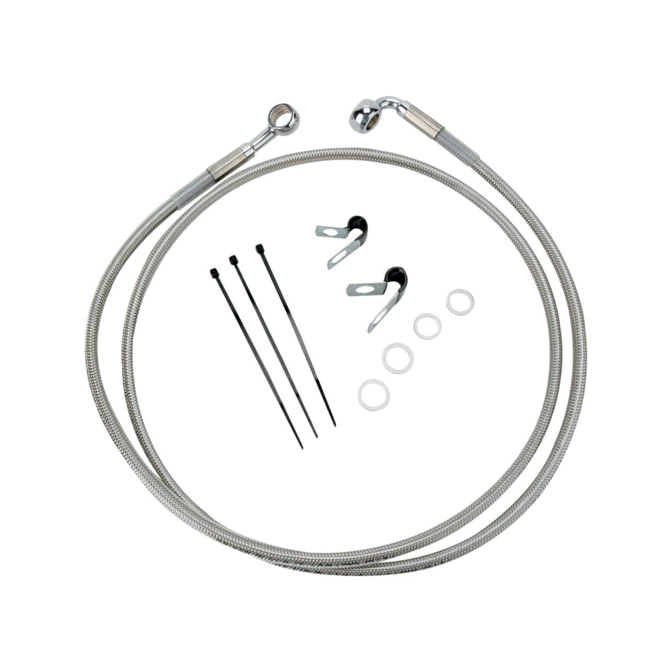 DRAG SPECIALTIES - BRAKE LINE - FRONT - +10" - STAINLESS STEEL