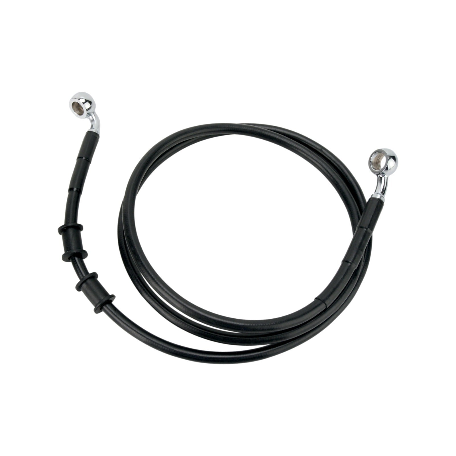 DRAG SPECIALTIES - BRAKE LINE - FRONT - BLACK - +2" - FXDB '08-'17