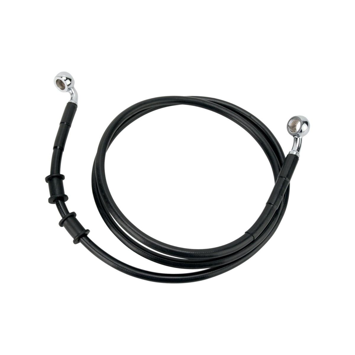 DRAG SPECIALTIES - BRAKE LINE - FRONT - BLACK - +4" - FXDB '08-'17