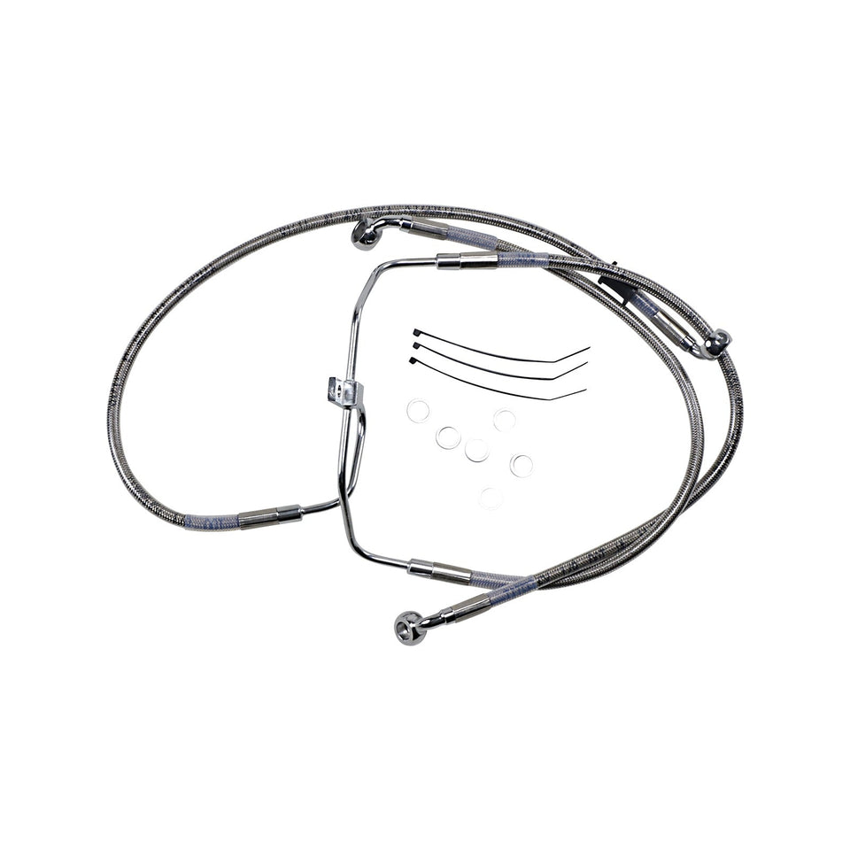 DRAG SPECIALTIES - BRAKE LINE - +4" - STAINLESS STEEL - FXDF '08-'17