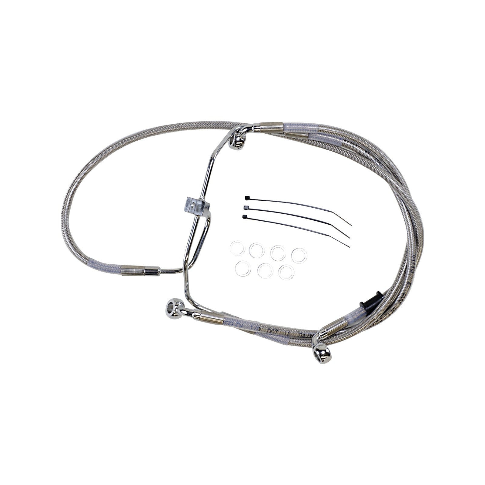 DRAG SPECIALTIES - BRAKE LINE - +8" - STAINLESS STEEL - FXDF '08-'17