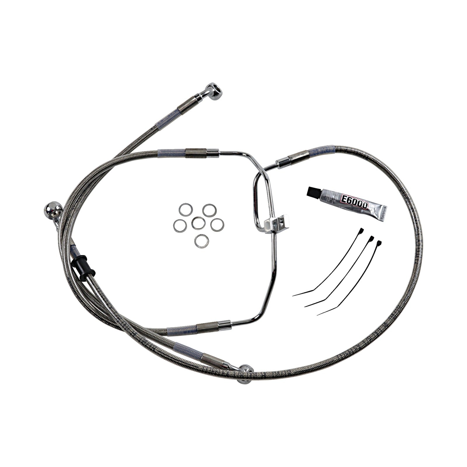 DRAG SPECIALTIES - BRAKE LINE - +10" - STAINLESS STEEL - FXDF '08-'17