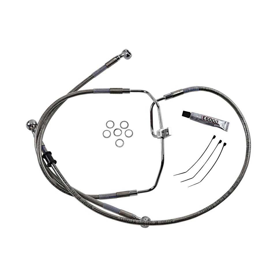 DRAG SPECIALTIES - BRAKE LINE - +10" - STAINLESS STEEL - FXDF '08-'17
