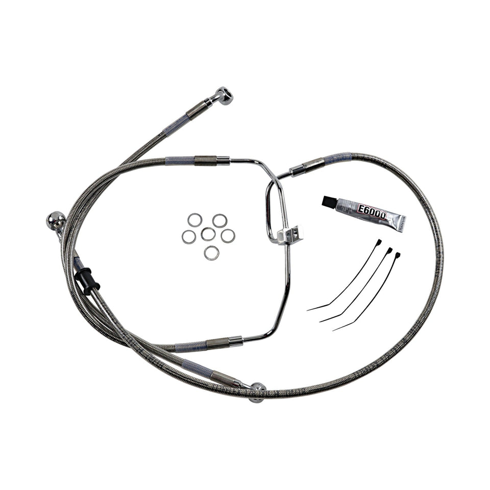 DRAG SPECIALTIES - BRAKE LINE - +10" - STAINLESS STEEL - FXDF '08-'17