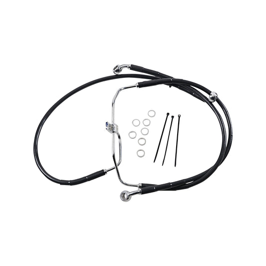 DRAG SPECIALTIES - BRAKE LINE - FRONT - BLACK - +4" - FXDF '08-'17