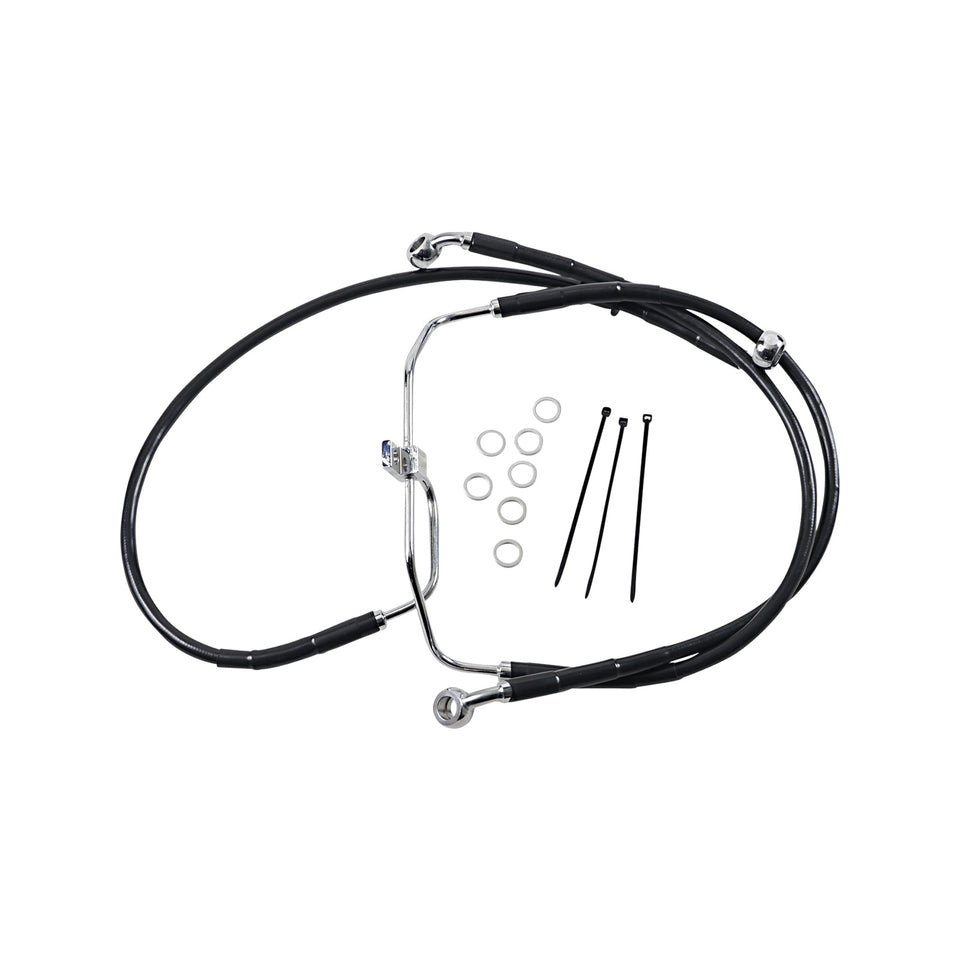 DRAG SPECIALTIES - BRAKE LINE - FRONT - BLACK - +4" - FXDF '08-'17