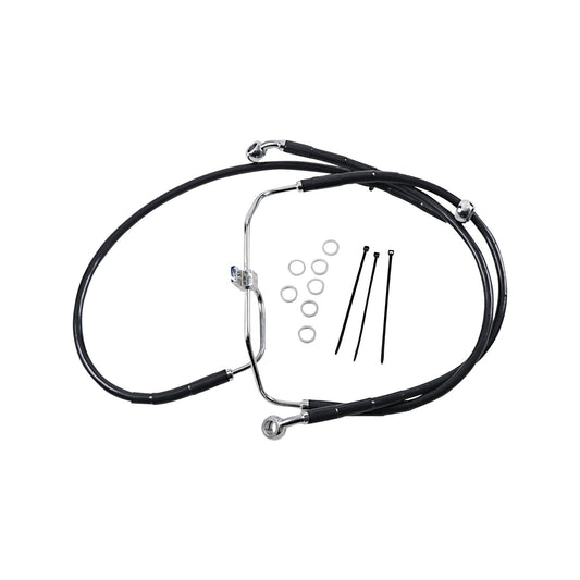 DRAG SPECIALTIES - BRAKE LINE - FRONT - BLACK - +4" - FXDF '08-'17