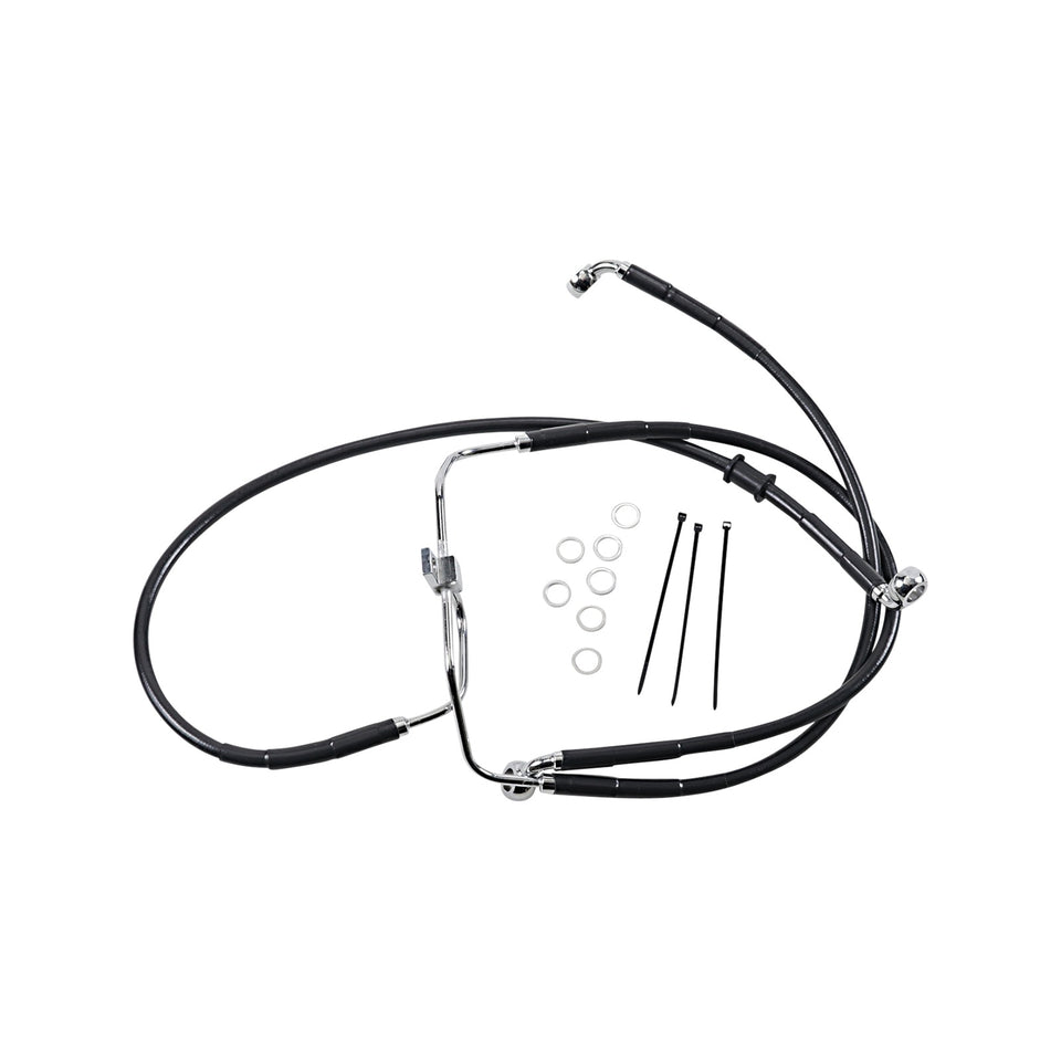 DRAG SPECIALTIES - BRAKE LINE - FRONT - BLACK - +6" - FXDF '08-'17