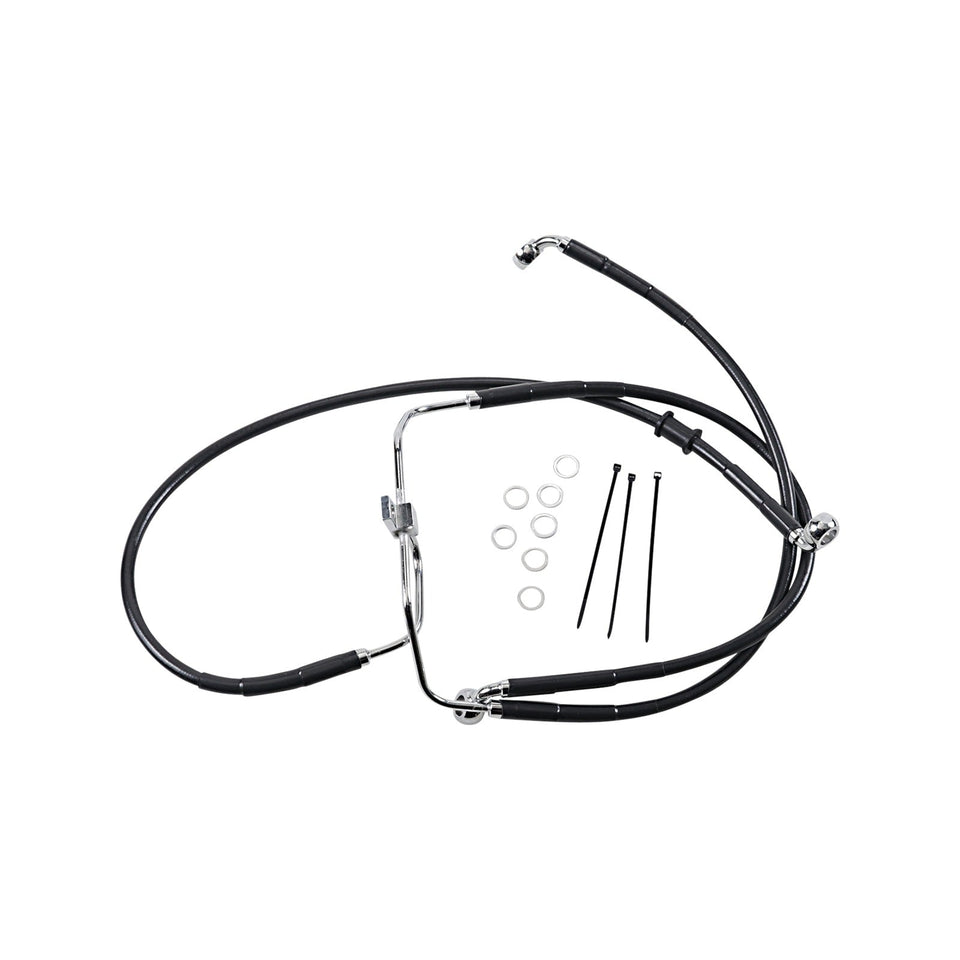 DRAG SPECIALTIES - BRAKE LINE - FRONT - BLACK - +6" - FXDF '08-'17