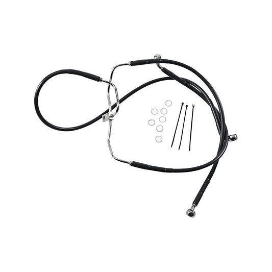 DRAG SPECIALTIES - BRAKE LINE - FRONT - BLACK - +8" - FXDF '08-'17