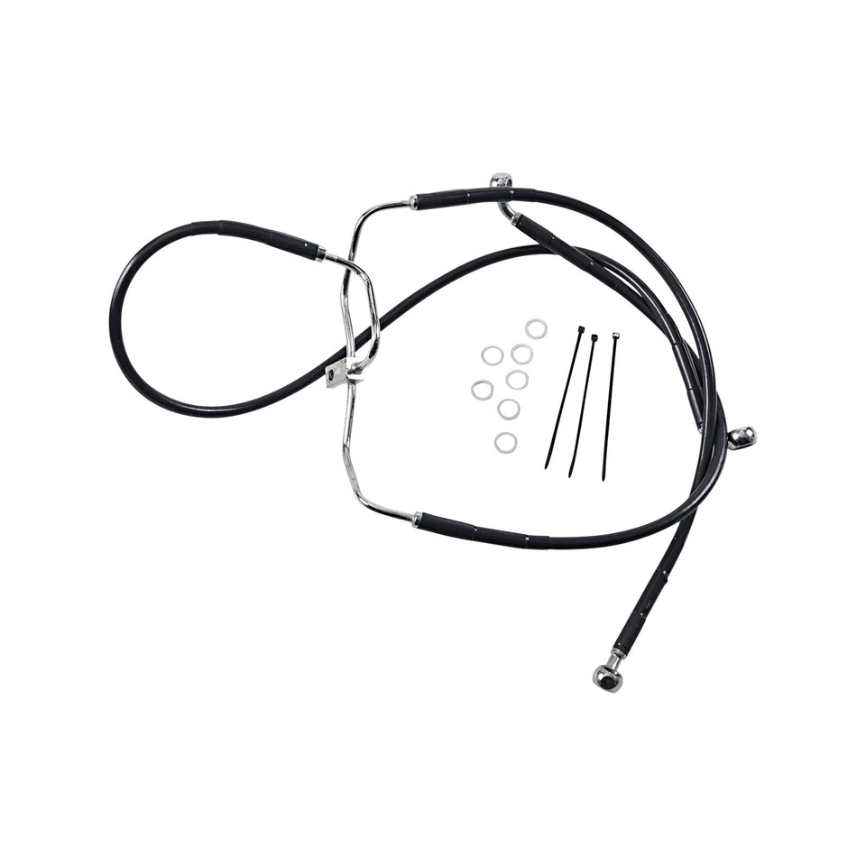 DRAG SPECIALTIES - BRAKE LINE - FRONT - BLACK - +8" - FXDF '08-'17