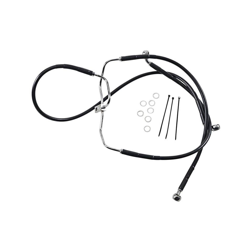 DRAG SPECIALTIES - BRAKE LINE - FRONT - BLACK - +8" - FXDF '08-'17