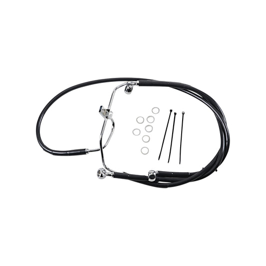 DRAG SPECIALTIES - BRAKE LINE - FRONT - BLACK - +10" - FXDF '08-'17