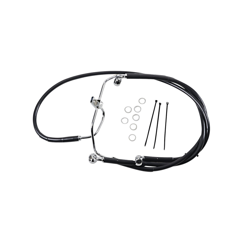 DRAG SPECIALTIES - BRAKE LINE - FRONT - BLACK - +10" - FXDF '08-'17