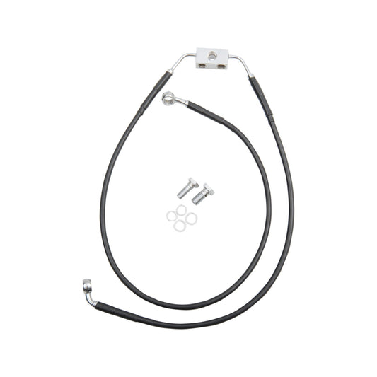 DRAG SPECIALTIES - BRAKE LINE - FRONT - BLACK - +4" - FXDB '12-'17