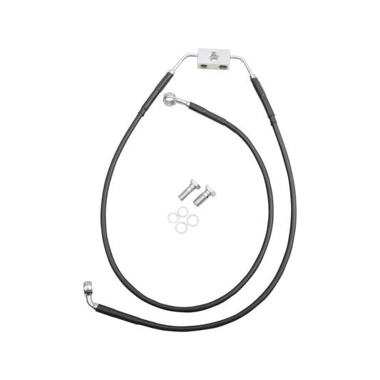DRAG SPECIALTIES - BRAKE LINE - FRONT - BLACK - +8" - FXDB '12-'17