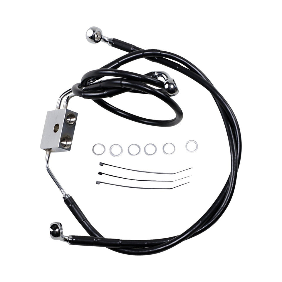 DRAG SPECIALTIES - BRAKE LINE - FRONT - BLACK - +8" - FXDF '12-'17