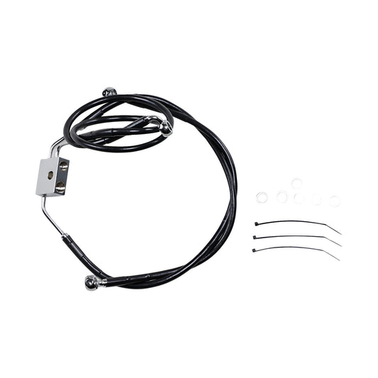 DRAG SPECIALTIES - BRAKE LINE - FRONT - BLACK - +10" - FXDF '12-'17