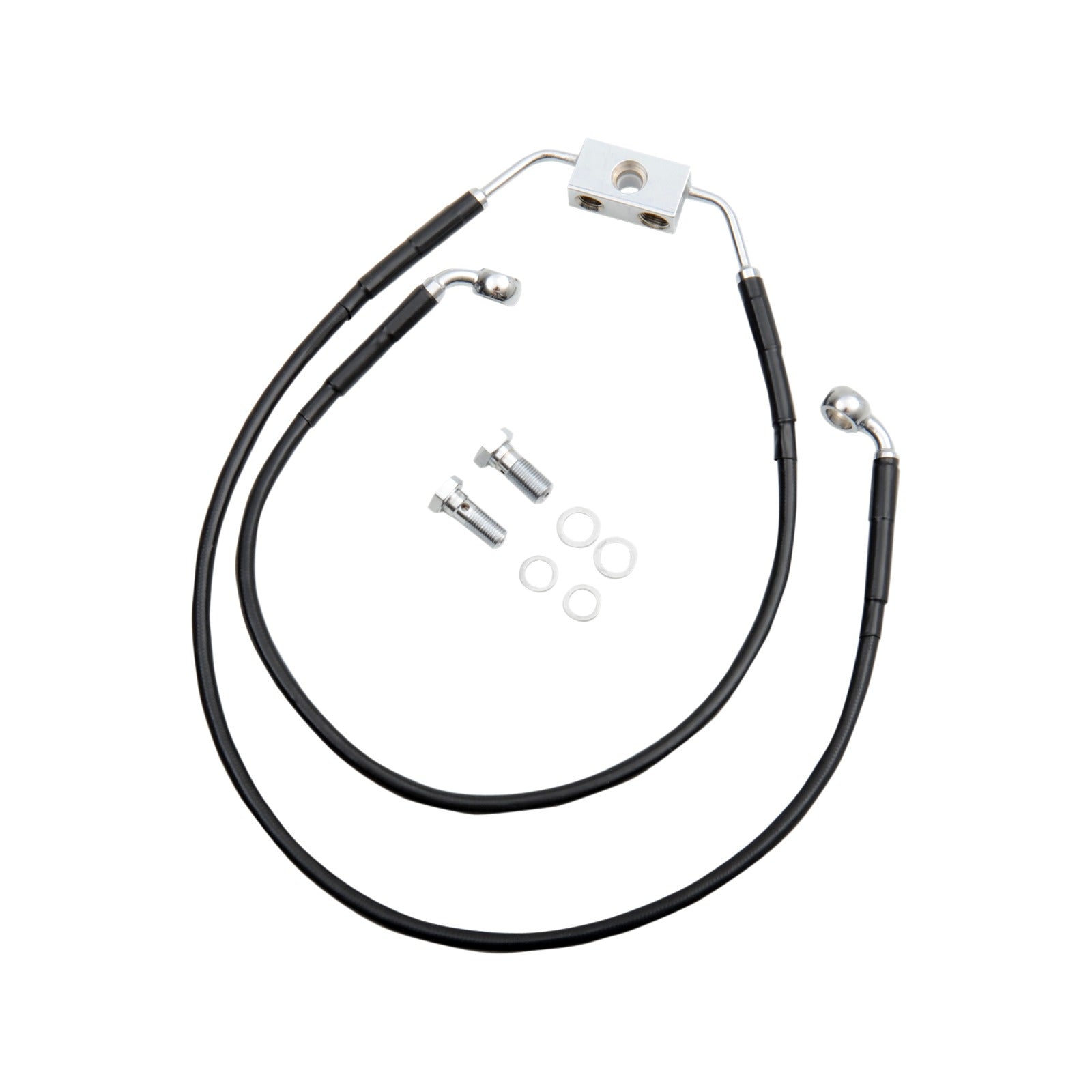 DRAG SPECIALTIES - BRAKE LINE - FRONT - BLACK - +6"- FXDWG '12-'17