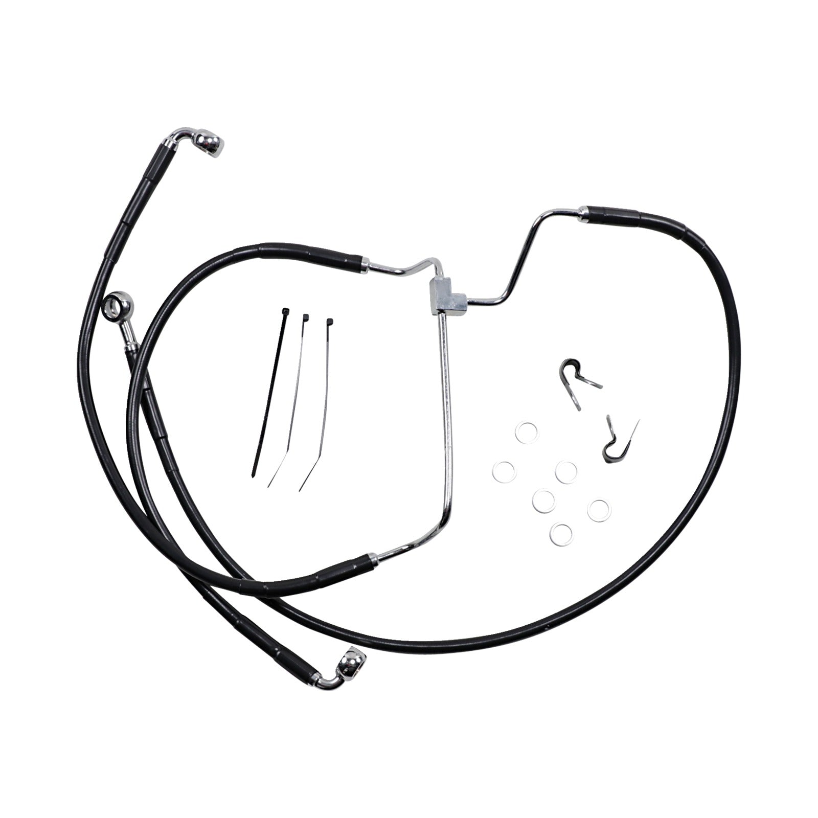 DRAG SPECIALTIES - BRAKE LINE - FRONT - BLACK - +2"