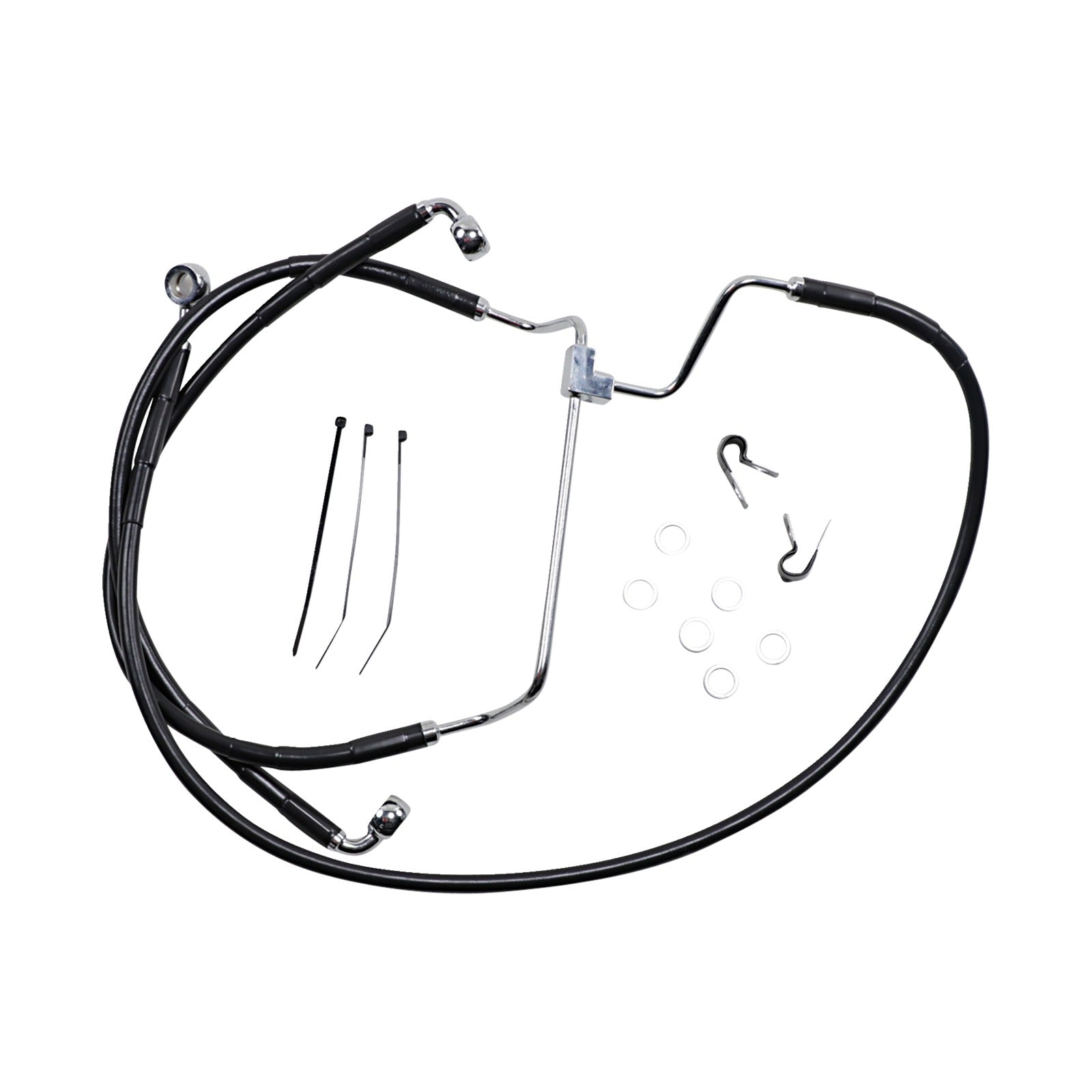 DRAG SPECIALTIES - BRAKE LINE - FRONT - BLACK - +4"