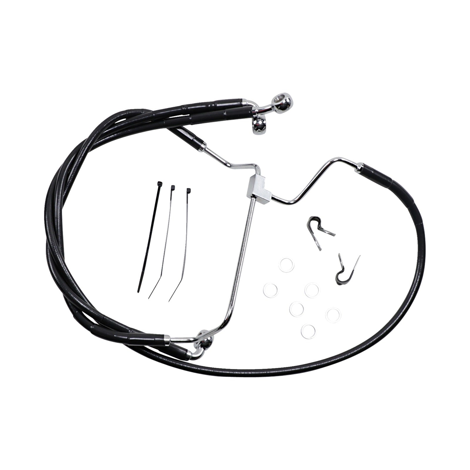 DRAG SPECIALTIES - BRAKE LINE - FRONT - BLACK - +6"
