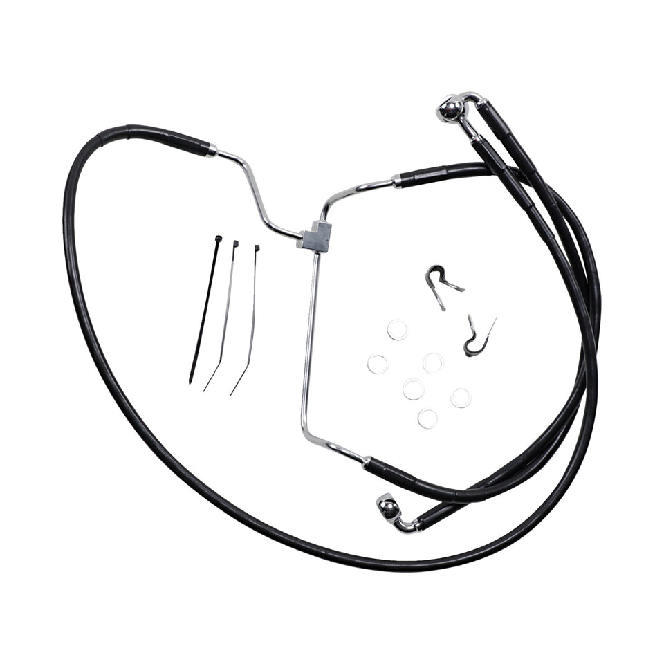 DRAG SPECIALTIES - BRAKE LINE - FRONT - BLACK - +8"