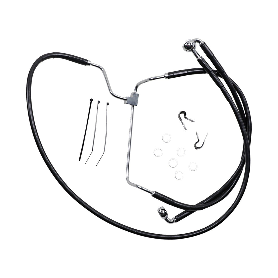 DRAG SPECIALTIES - BRAKE LINE - FRONT - BLACK - +8"