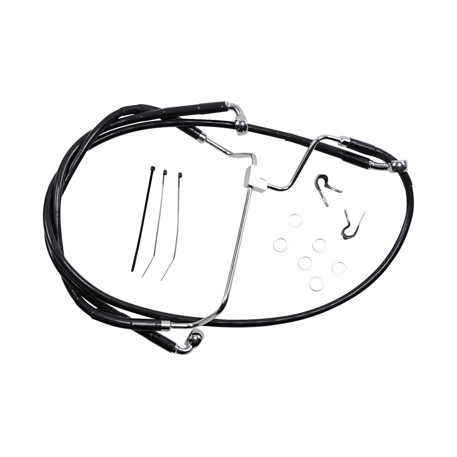 DRAG SPECIALTIES - BRAKE LINE - FRONT - BLACK - +10"