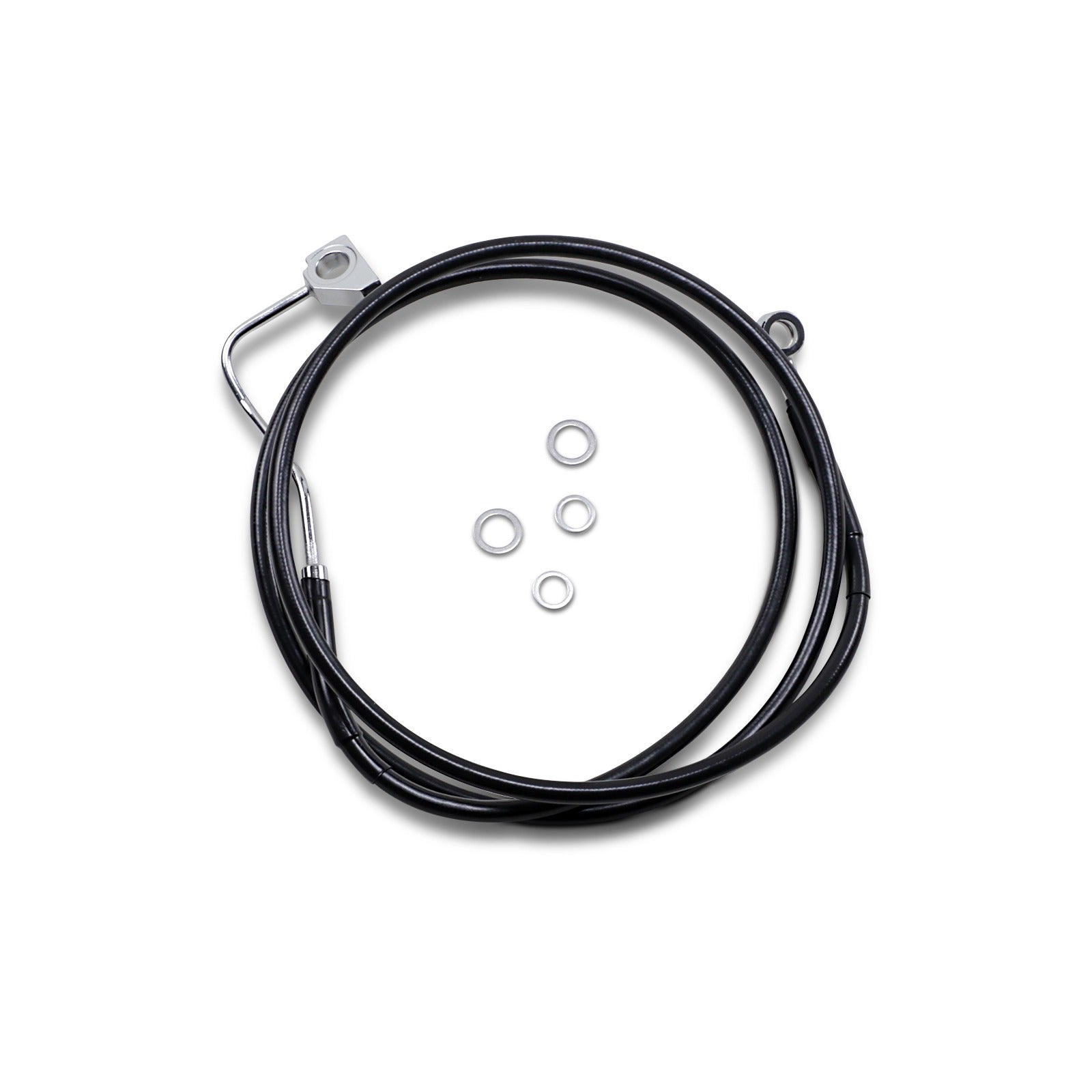 DRAG SPECIALTIES - BRAKE LINE - FRONT (UPPER) - BLACK - +2" WITH ABS