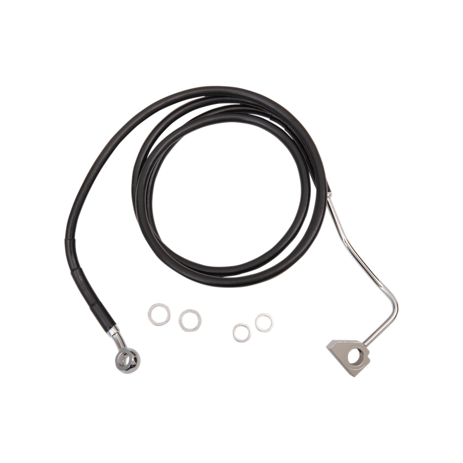DRAG SPECIALTIES - BRAKE LINE - FRONT (UPPER) - BLACK - +4" WITH ABS