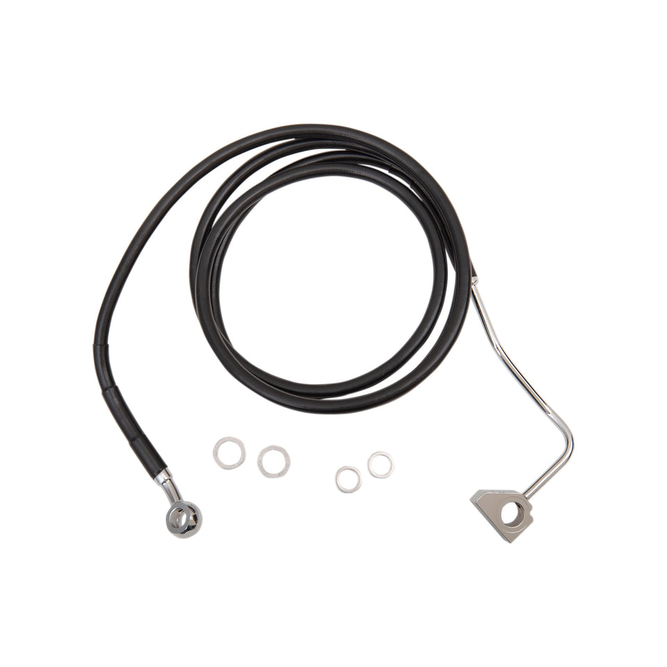 DRAG SPECIALTIES - BRAKE LINE - FRONT (UPPER) - BLACK - +4" WITH ABS