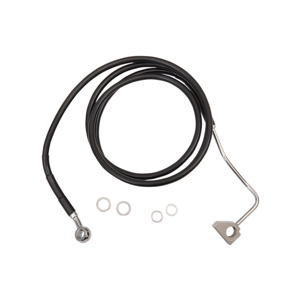 DRAG SPECIALTIES - BRAKE LINE - FRONT (UPPER) - BLACK - +4" WITH ABS