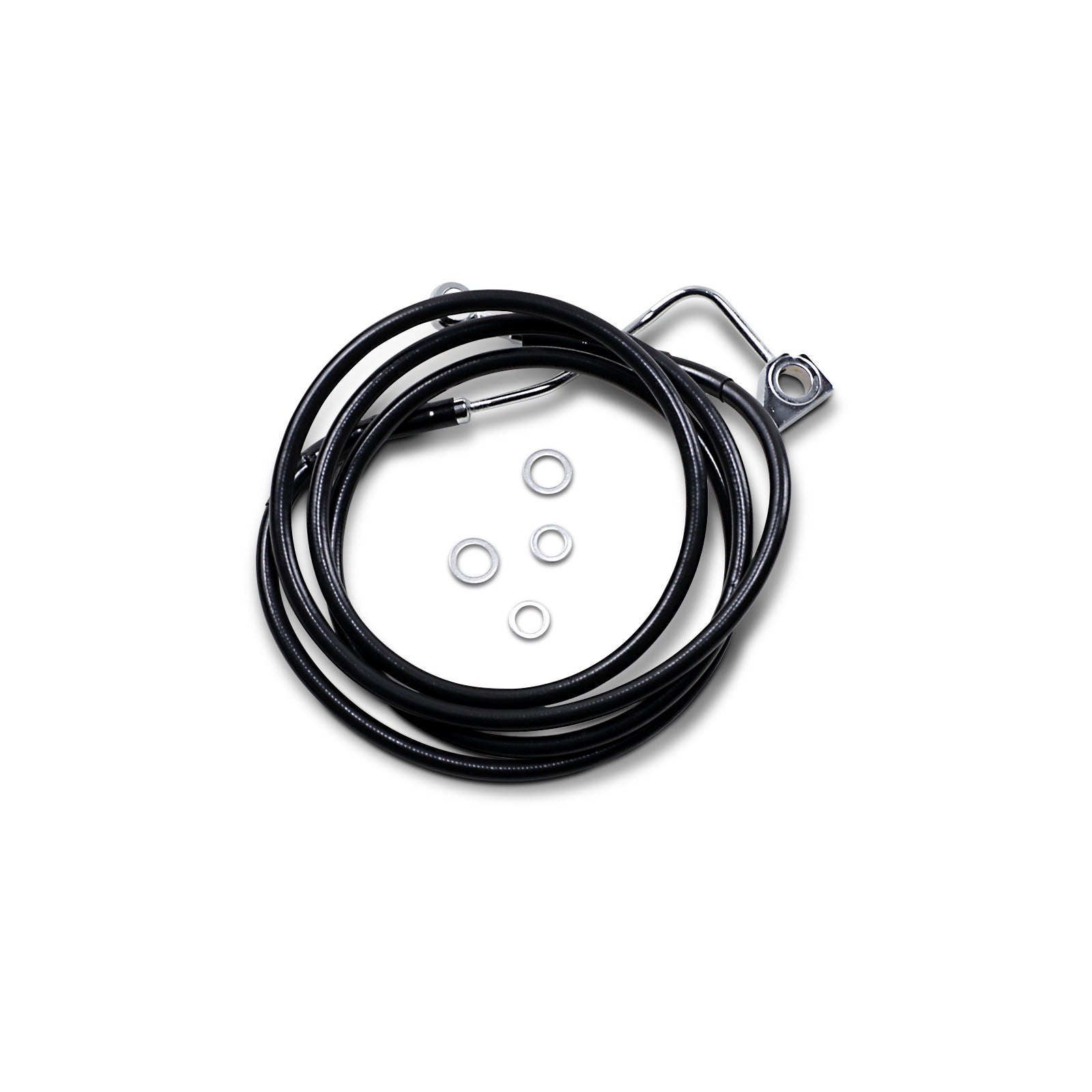 DRAG SPECIALTIES - BRAKE LINE - FRONT (UPPER) - BLACK - +12" WITH ABS