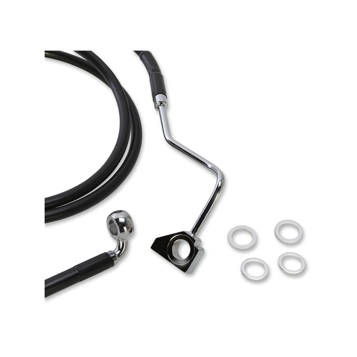DRAG SPECIALTIES - BRAKE LINE - FRONT (UPPER) - BLACK - +4"