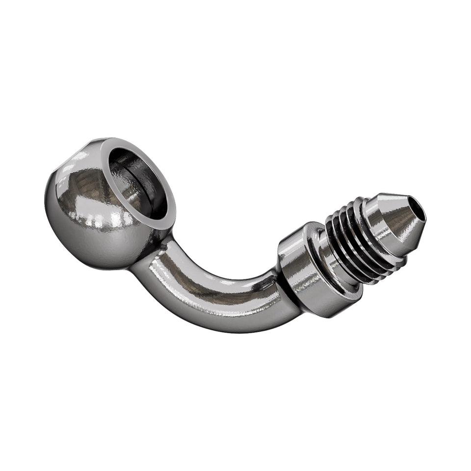 GOODRIDGE - BANJO ADAPTOR - 3/8" / M10 BOLT - 90 DEGREES - STAINLESS STEEL