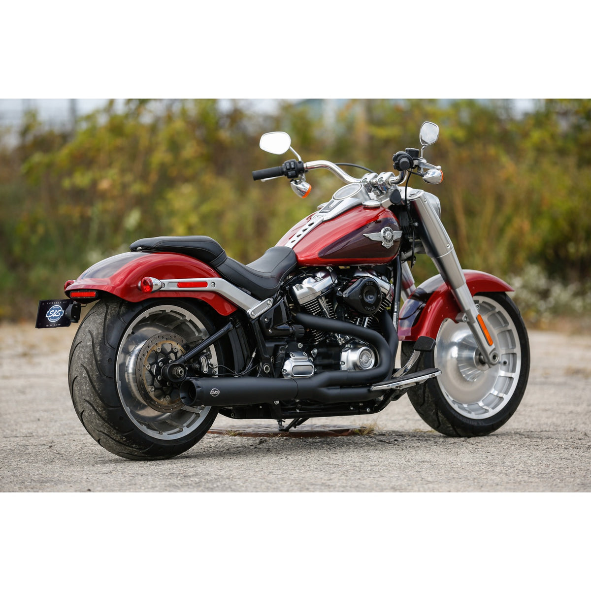 S&S CYCLE - 2:1 EXHAUST FOR M8 SOFTAIL - BLACK